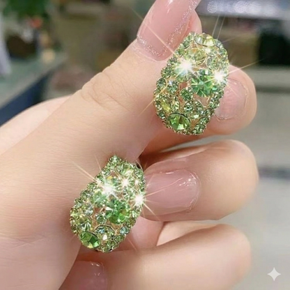 Hoop Earrings Sterling Alloy Diamond