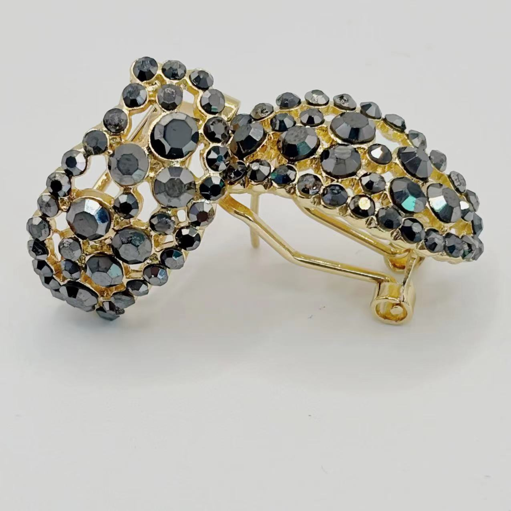 Hoop Earrings Sterling Alloy Diamond