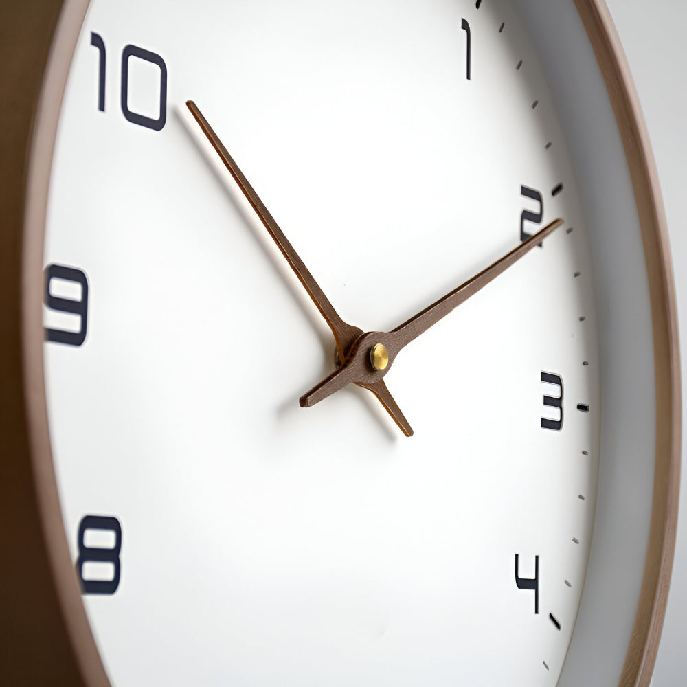 Wall Clock Modern Wooden Silent Non Ticking