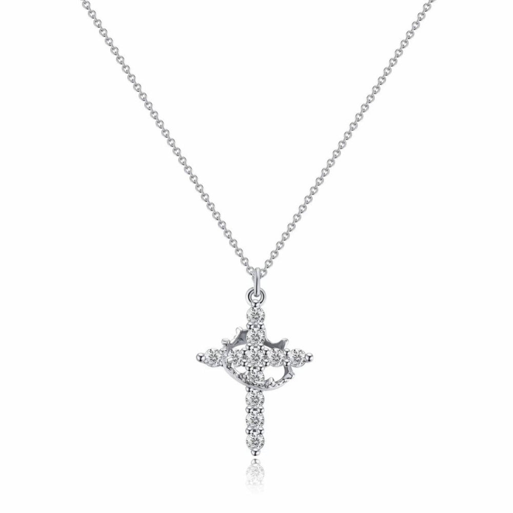 Necklace Cross Pendant Crown Mothers Day