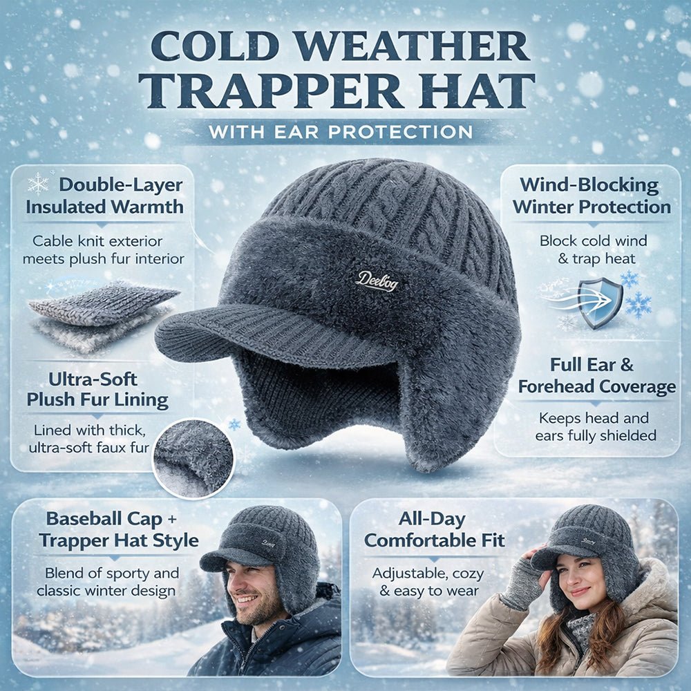 Winter Hat Trapper Ear Protection Windproof