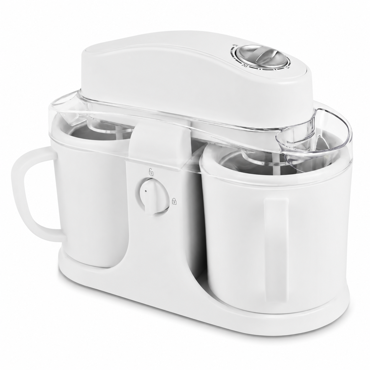 Ice Cream Maker Countertop Dual Bowl Frozen