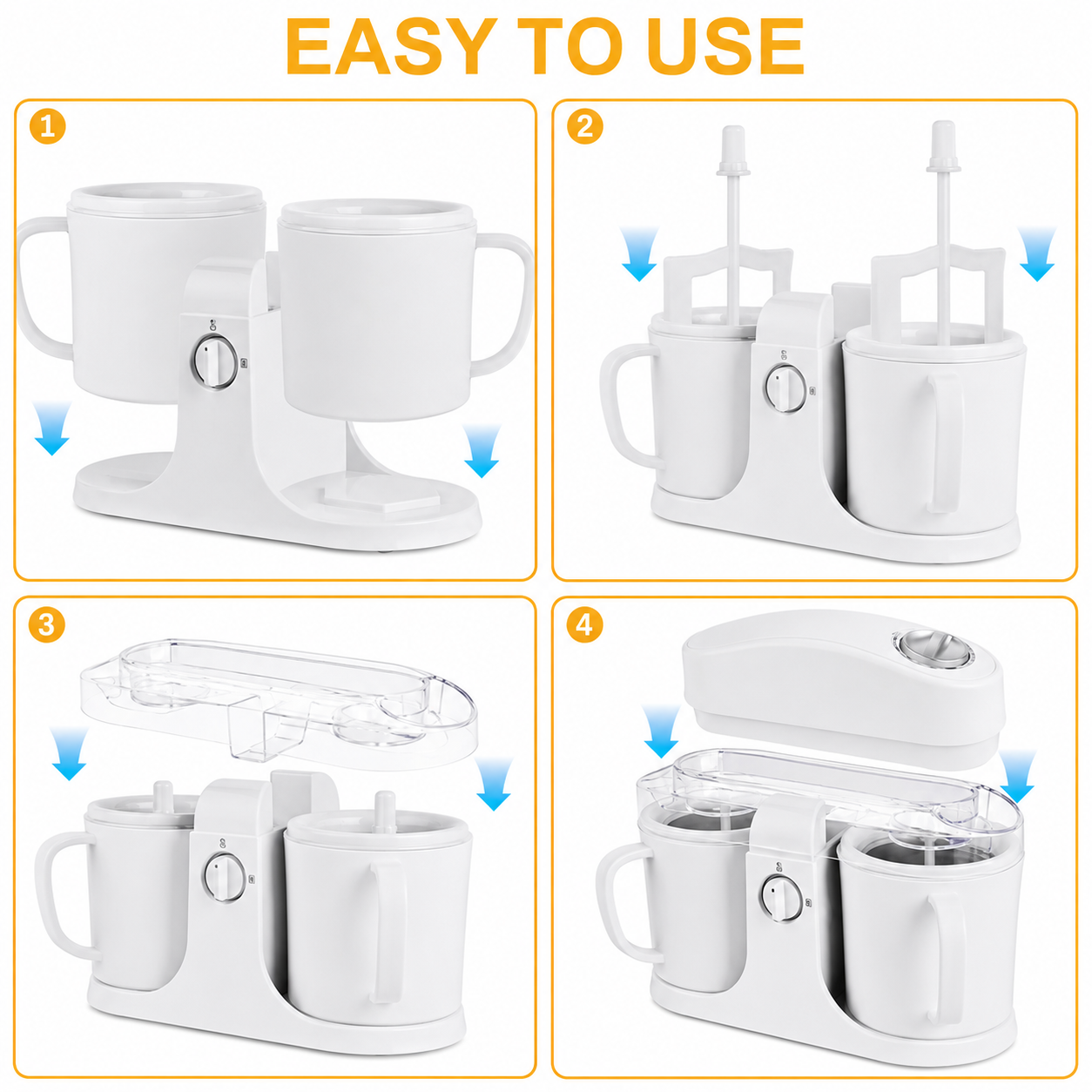 Ice Cream Maker Countertop Dual Bowl Frozen