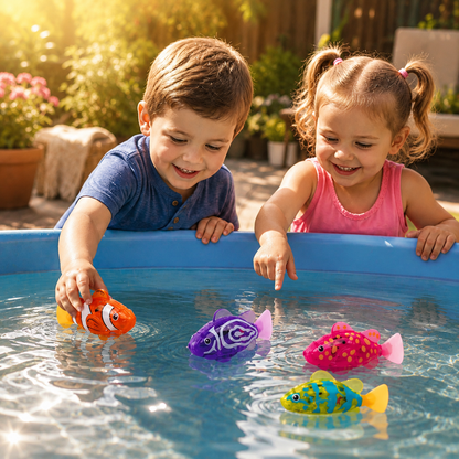 Interactive Kids Bath Toys LED Floating Fish