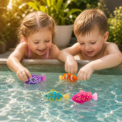 Interactive Kids Bath Toys LED Floating Fish