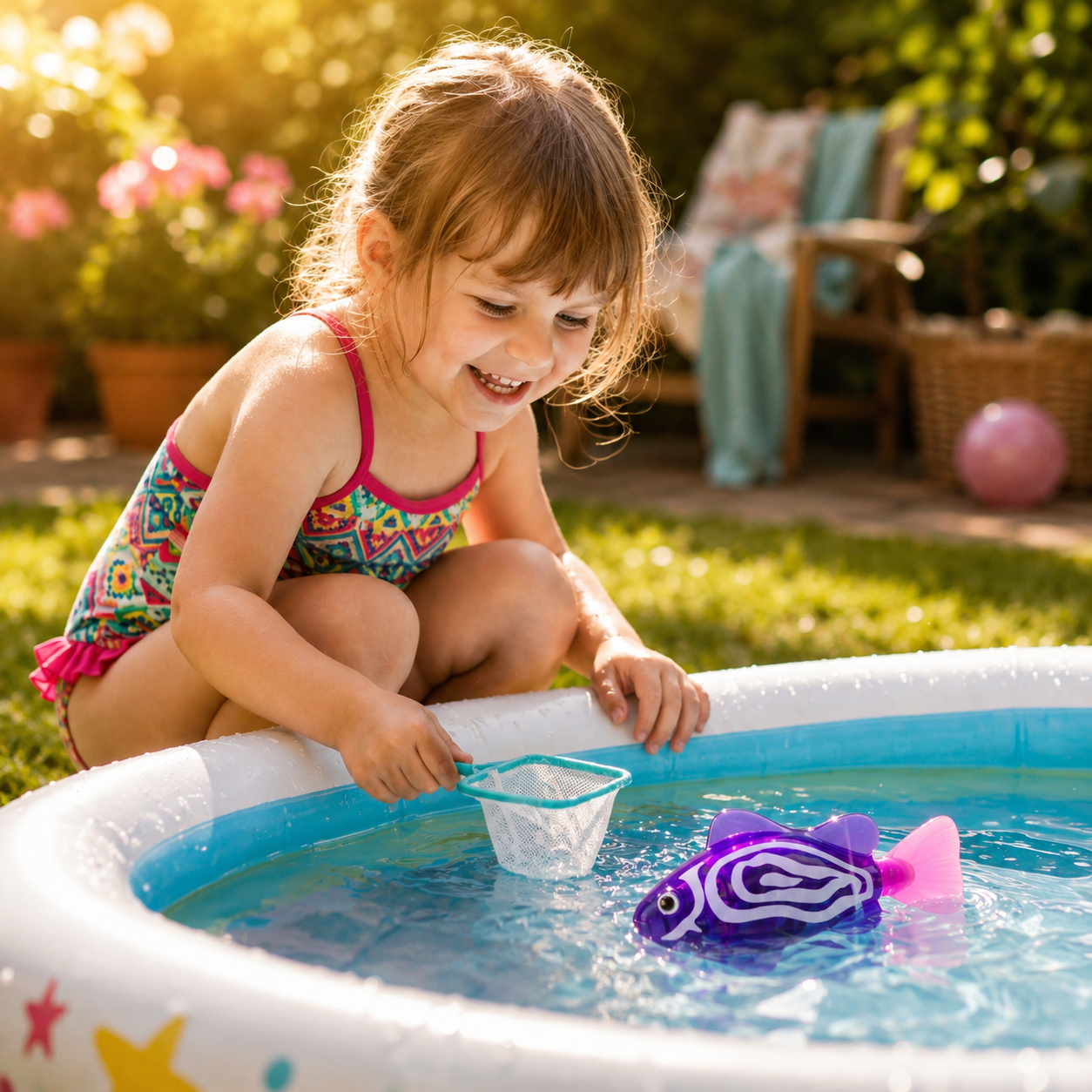 Interactive Kids Bath Toys LED Floating Fish