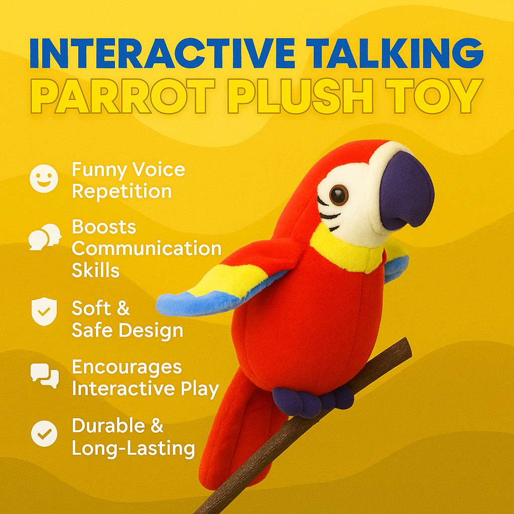 Toy Parrot Talking Plush Interactive Kids