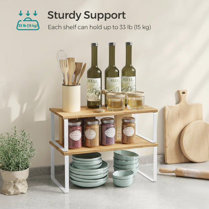Shelf Organizer Stackable Metal Kitchen