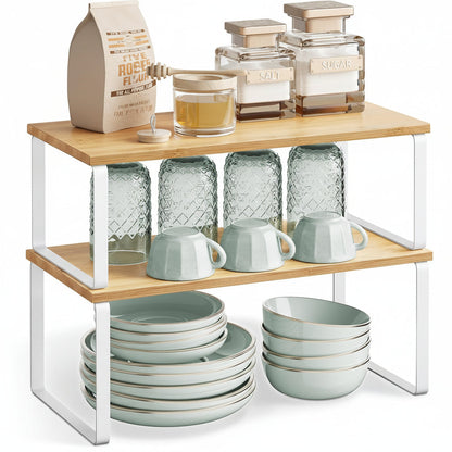 Shelf Organizer Stackable Metal Kitchen