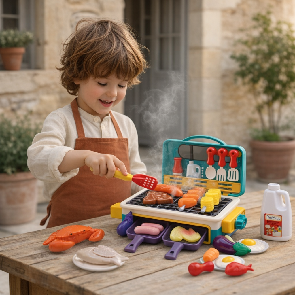 Kids BBQ Grill Set Color Changing Food