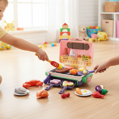 Kids BBQ Grill Set Color Changing Food