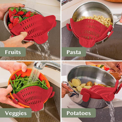 Kitchen Strainer Clip Style Pot Pasta