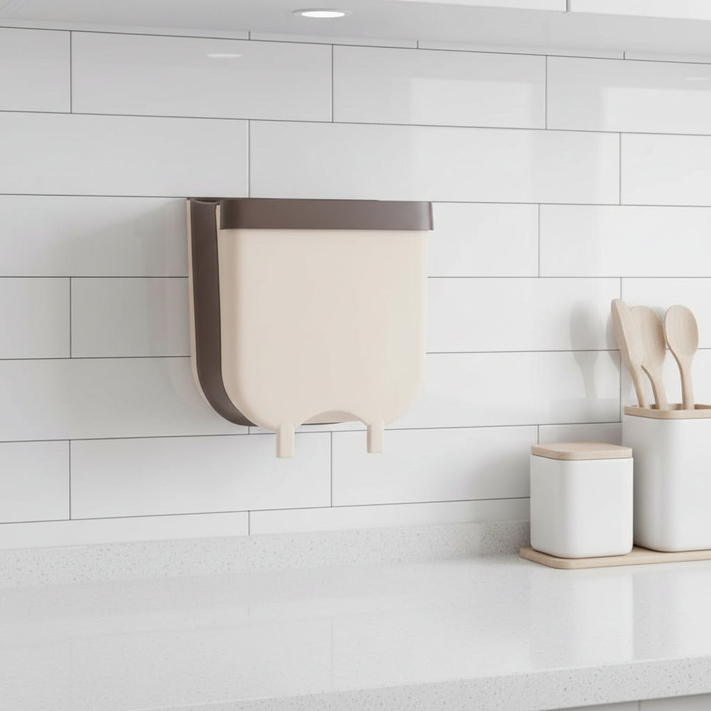 Kitchen Trash Can Hanging Foldable Plastic