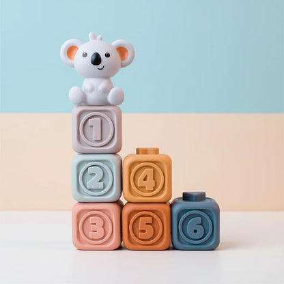 Baby Stacking Toy Sensory Teething Cubes