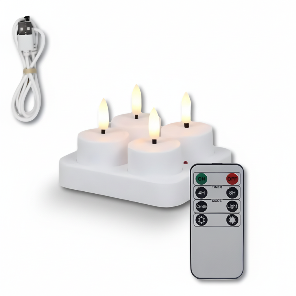 LED Candles Flameless Set Remote Timer USB