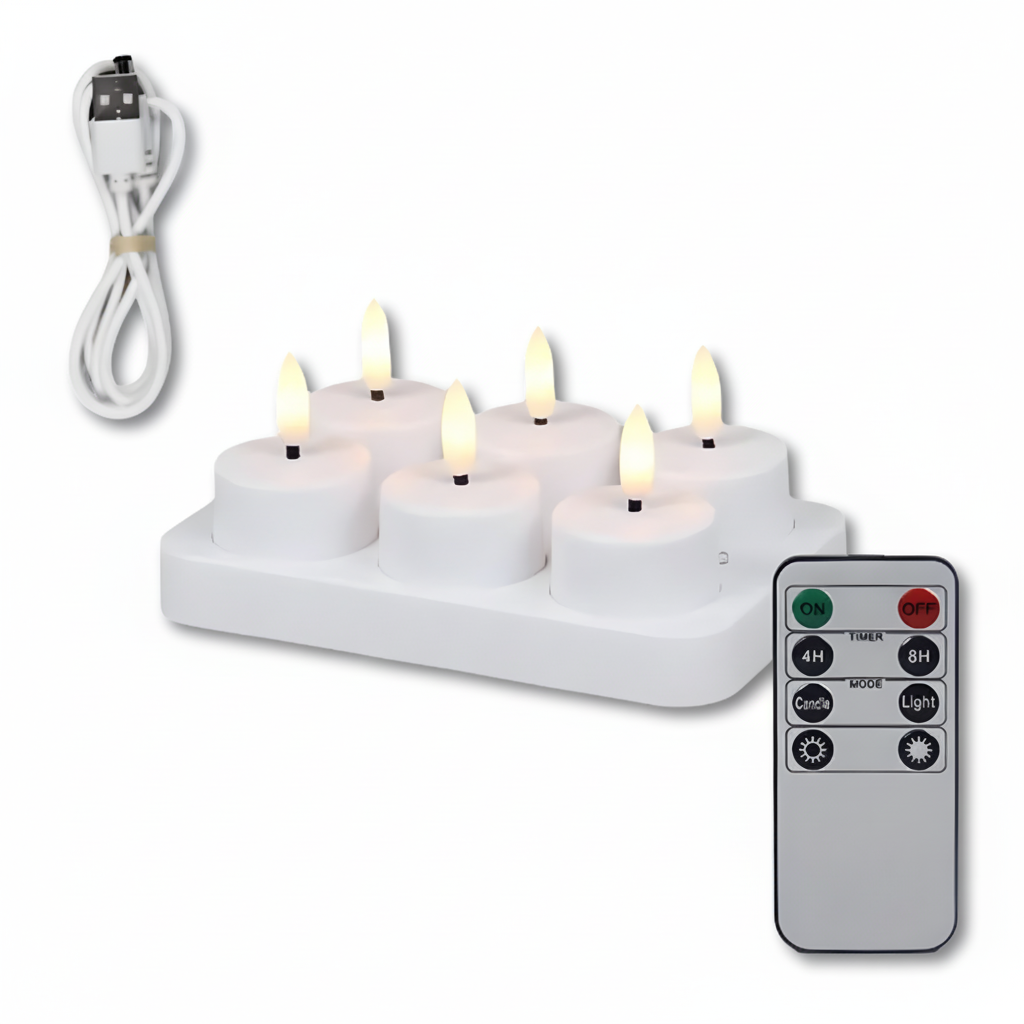LED Candles Flameless Set Remote Timer USB