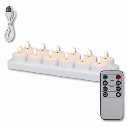 LED Candles Flameless Set Remote Timer USB