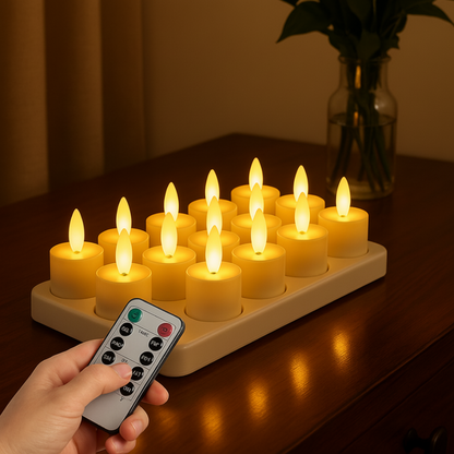 LED Candles Flameless Set Remote Timer USB