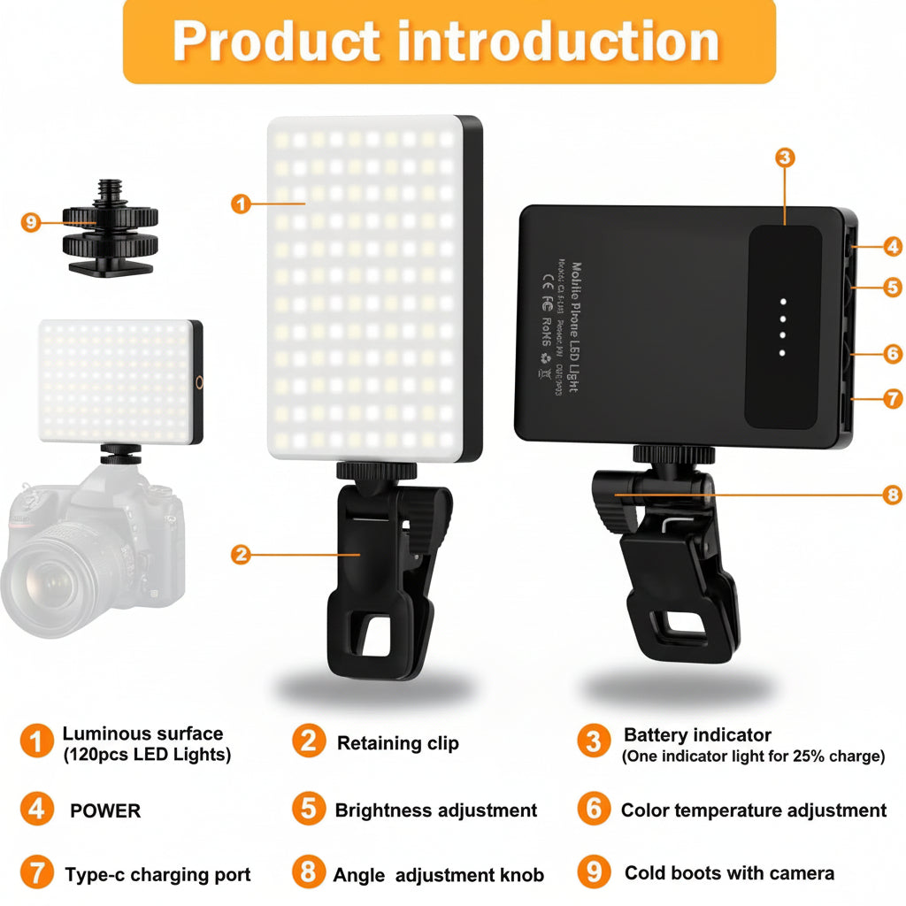 Selfie Light Clip On LED Phone Camera