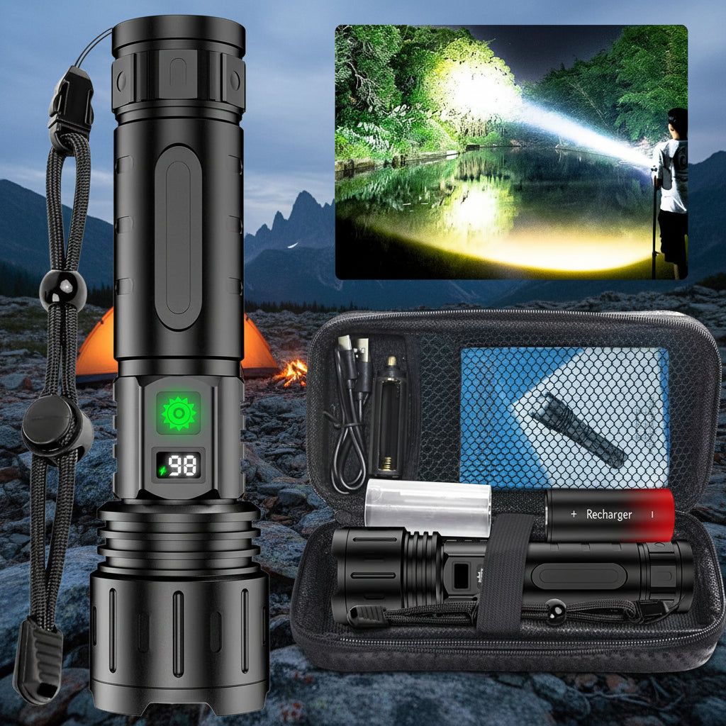LED Flashlight High Lumens Rechargeable