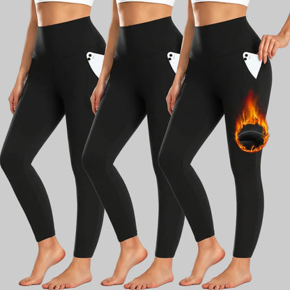 Leggings High Waist Pocket Winter Workout