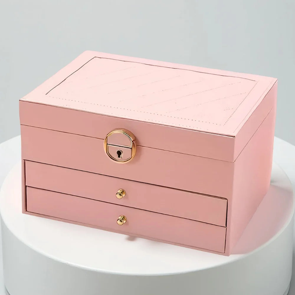 Jewelry Box Multilayer Textured Storage