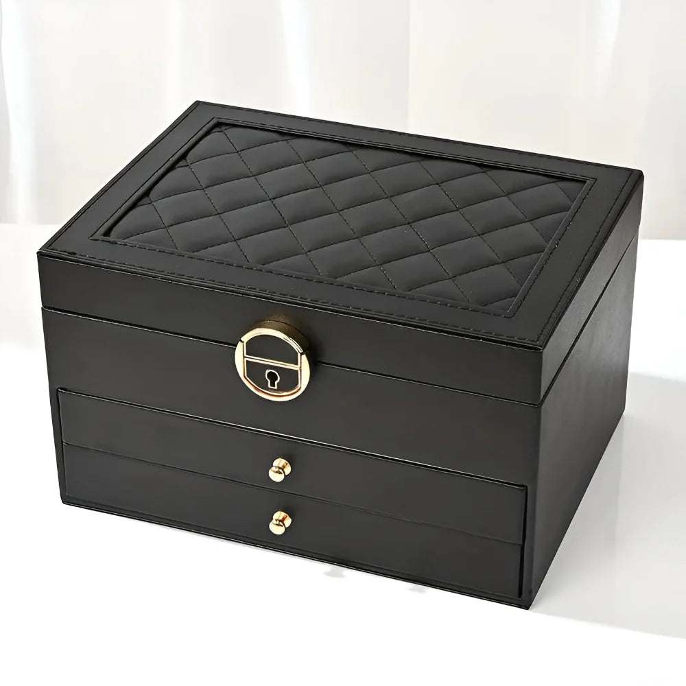 Jewelry Box Multilayer Textured Storage