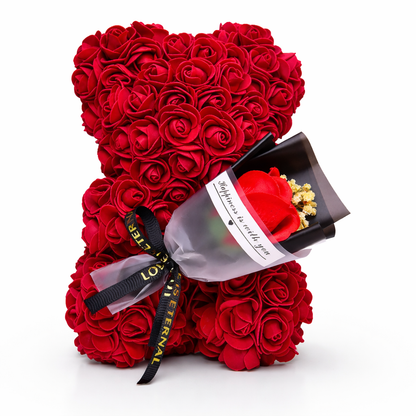 Table Decor Rose Bear Artificial Flower Gift