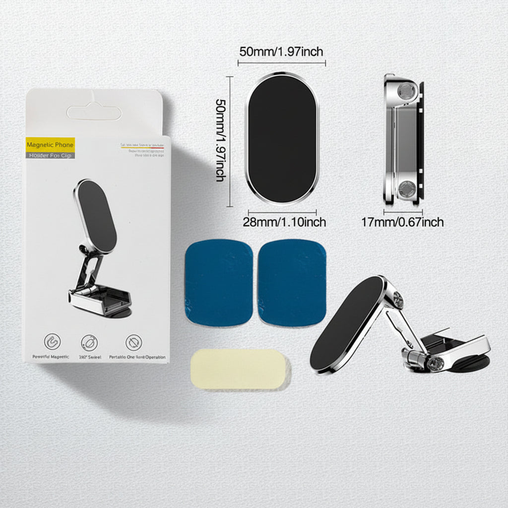Car Phone Mount Magnetic Dashboard Foldable