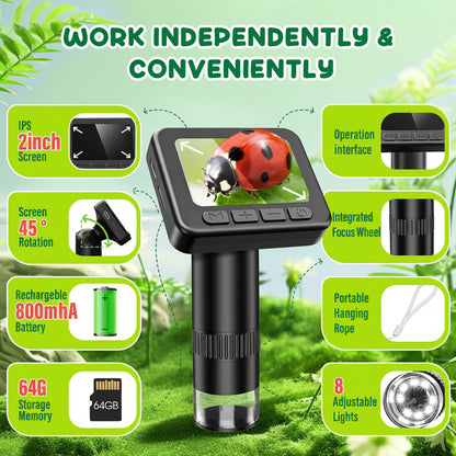 Digital Microscope Portable HD Screen