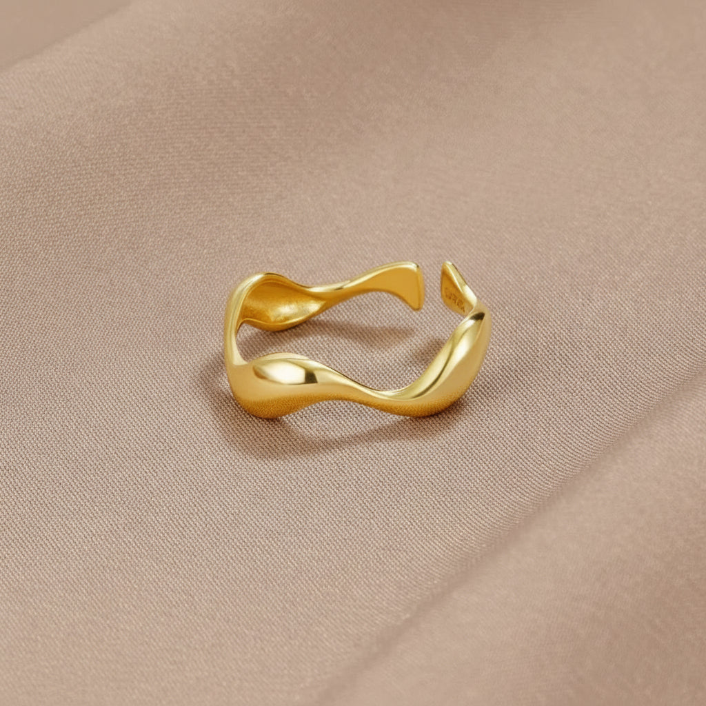 Ring Minimalist Gold Adjustable Ocean