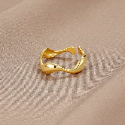 Ring Minimalist Gold Adjustable Ocean