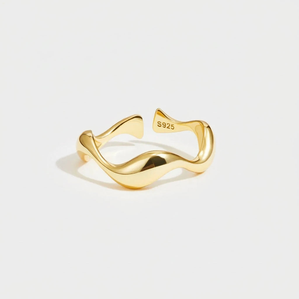 Ring Minimalist Gold Adjustable Ocean