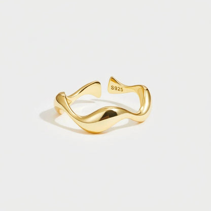 Ring Minimalist Gold Adjustable Ocean