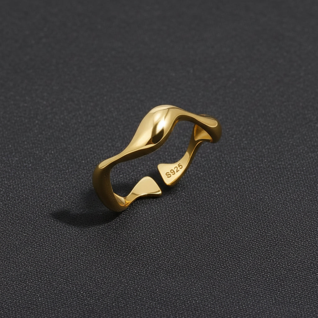 Ring Minimalist Gold Adjustable Ocean