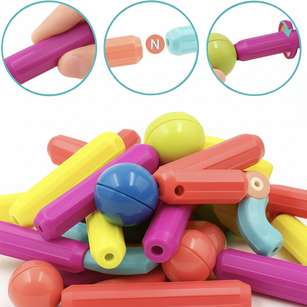 Magnetic Building Blocks Set Educational