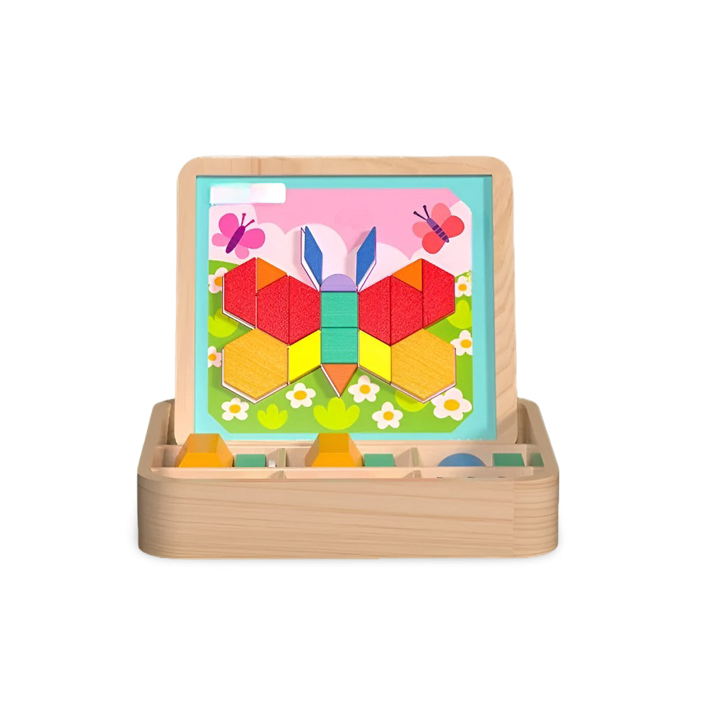 Magnetic Puzzle Wooden Pattern Blocks