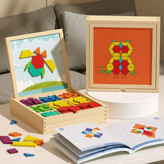 Magnetic Puzzle Wooden Pattern Blocks