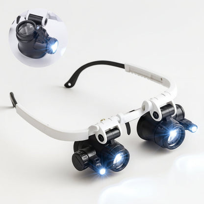 Magnifying Glass Headset LED Light