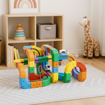 Toy Building Blocks Marble Run Track Set