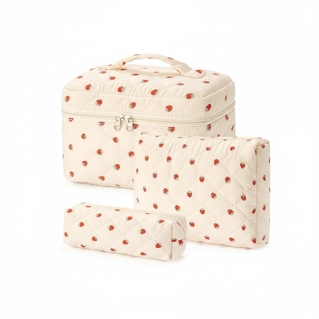 Makeup Bag Travel Cosmetic Bag Floral Cotton