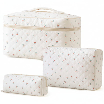 Makeup Bag Travel Cosmetic Bag Floral Cotton
