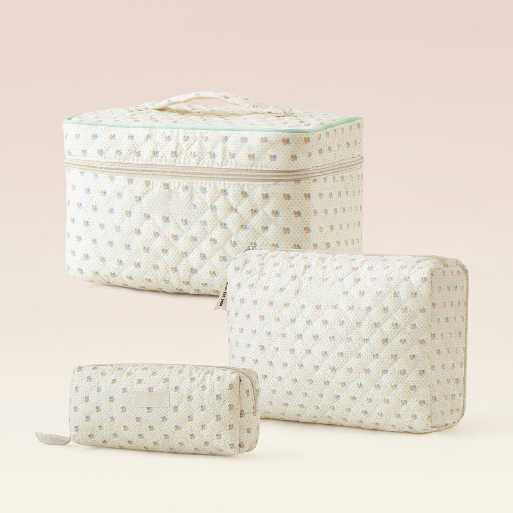 Makeup Bag Travel Cosmetic Bag Floral Cotton