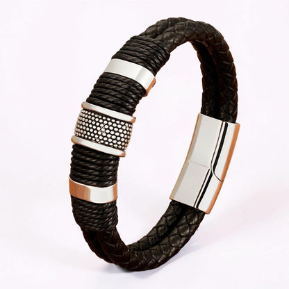 Men's Bracelet Braided Wristband Magnetic