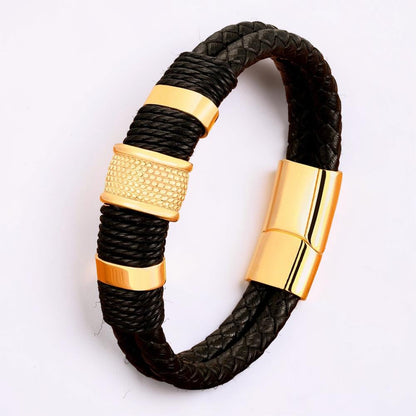 Men's Bracelet Braided Wristband Magnetic