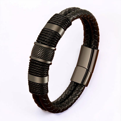 Men's Bracelet Braided Wristband Magnetic