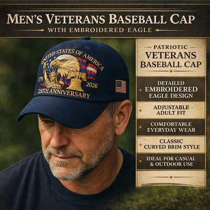 Men’s Veterans Baseball Cap Embroidered