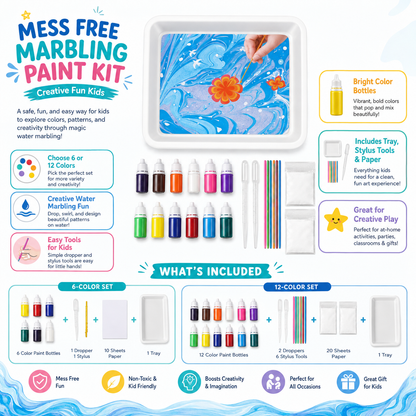 Mess Free Marbling Paint Kit Creative Fun