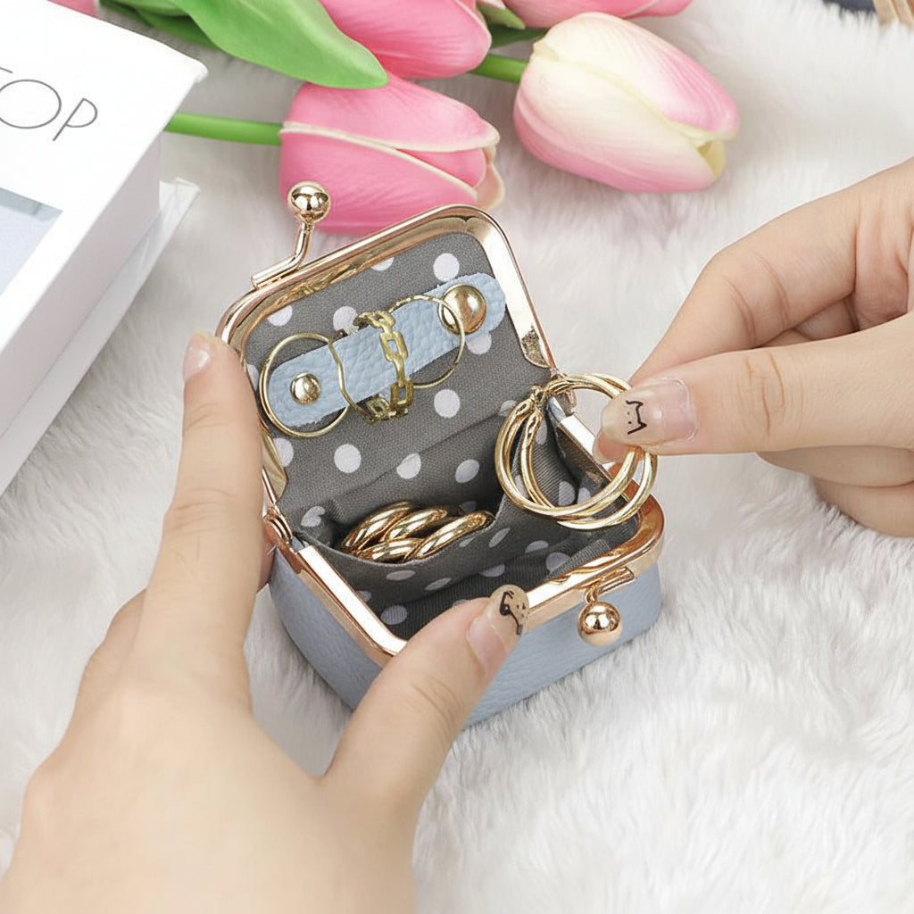 Mini Jewelry Box Genuine Leather Organizer