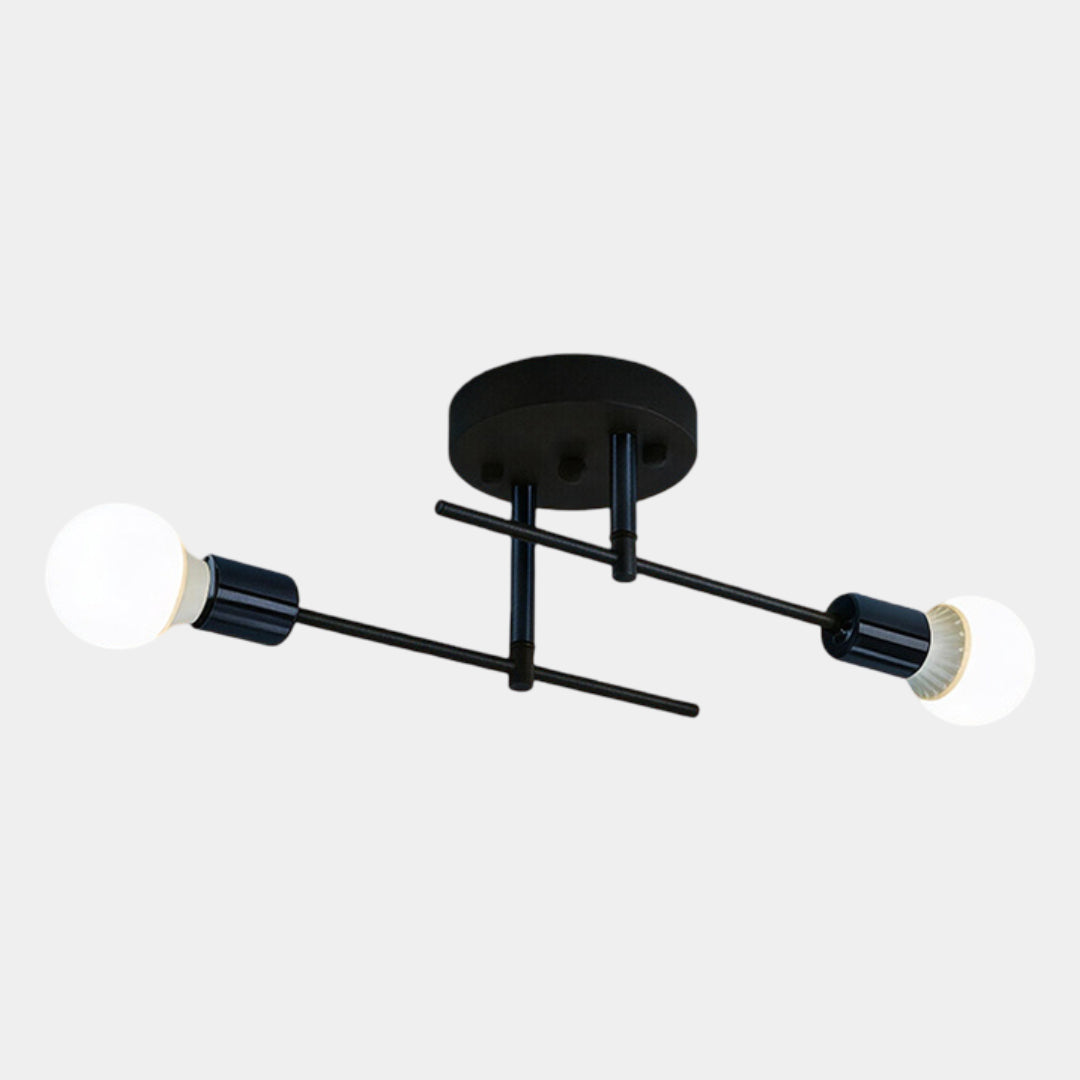 Modern 2 Light Ceiling Lamp Black &